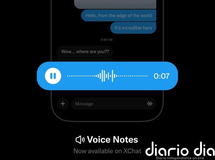 X reintroduce las notas de voz agregándolas a su servicio de mensajería XChat