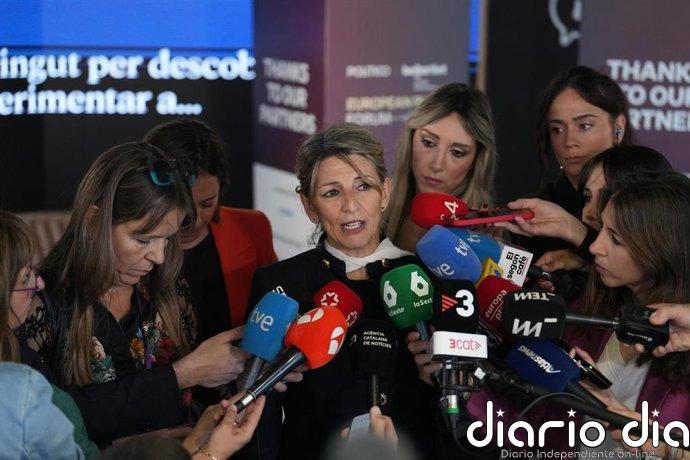 Yolanda Díaz se muestra optimista sobre el apoyo de Junts al decreto de vivienda y llama a la movilización