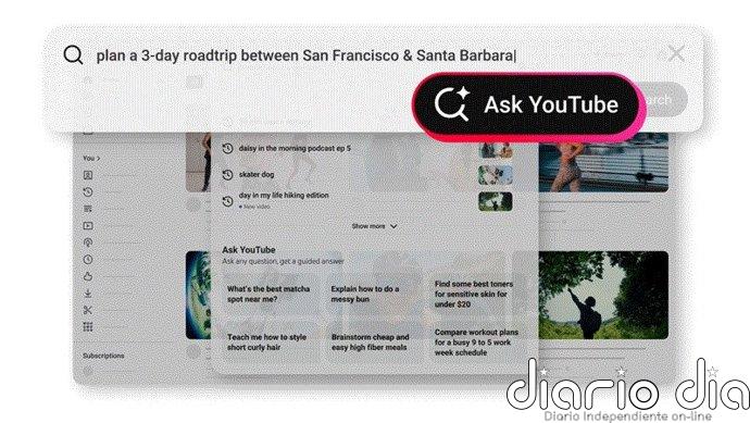 YouTube prueba una nueva experiencia de búsqueda conversacional que ofrecerá resultados de texto, vídeos largos y Shorts