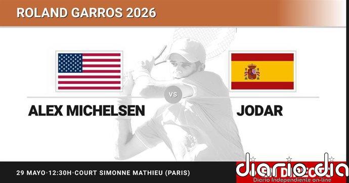 Alex Michelsen - Rafael Jodar, en directo hoy: sigue el partido de Roland Garros ATP