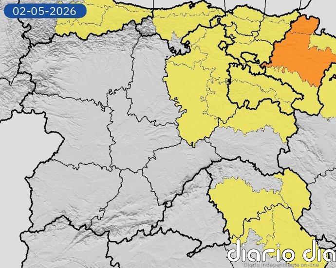 Avisos por lluvias y tormentas este sábado en la provincia de Burgos y el sistema ibérico en Soria