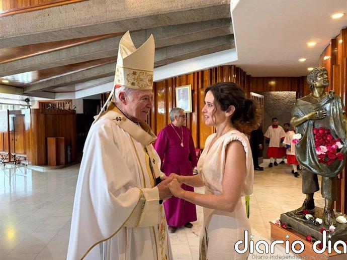 Ayuso asiste a una misa en la Basílica de Santa María de Guadalupe en la primera jornada de su viaje oficial a México