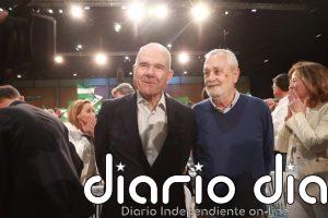 Chaves, Griñán y Carmen Romero asisten al mitin de cierre del PSOE-A con Pedro Sánchez y María Jesús Montero en Sevilla