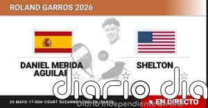 Daniel Merida Aguilar - Ben Shelton, en directo hoy: sigue el partido de Roland Garros ATP