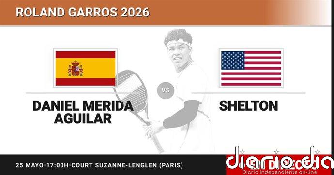 Daniel Merida Aguilar - Ben Shelton, en directo hoy: sigue el partido de Roland Garros ATP