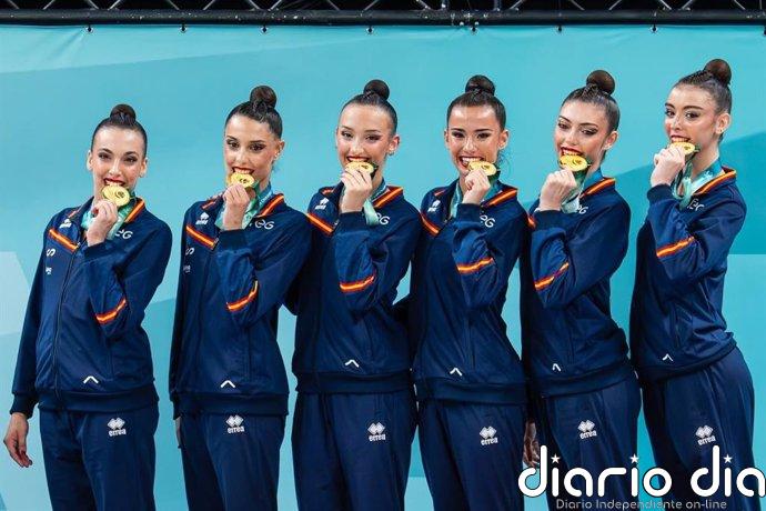 El conjunto sénior de España repite como campeón de Europa en gimnasia rítmica