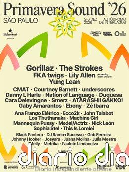El Primavera Sound regresa a Argentina y Brasil con The Strokes y Gorillaz en su cartel