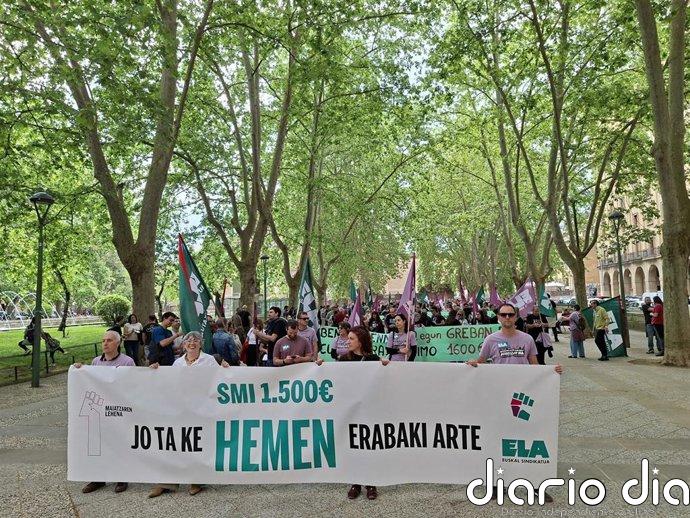 ELA reivindica en este Primero de Mayo en Pamplona "un salario mínimo propio de 1.500 euros"
