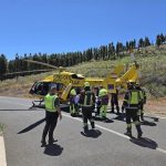 Evacuado en helicóptero un motorista herido grave tras una caída en Vega de San Mateo (Gran Canaria)
