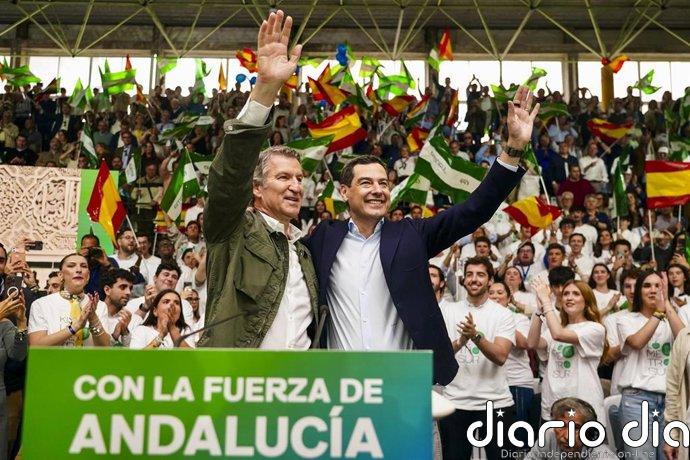 Feijóo pide "mayoría de estabilidad" para Andalucía, que "cree" en Moreno y asegura que el "sanchismo ya no cuela"