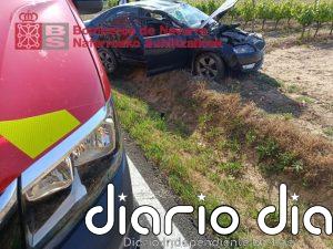 Herida tras sufrir una salida de vía en Olite