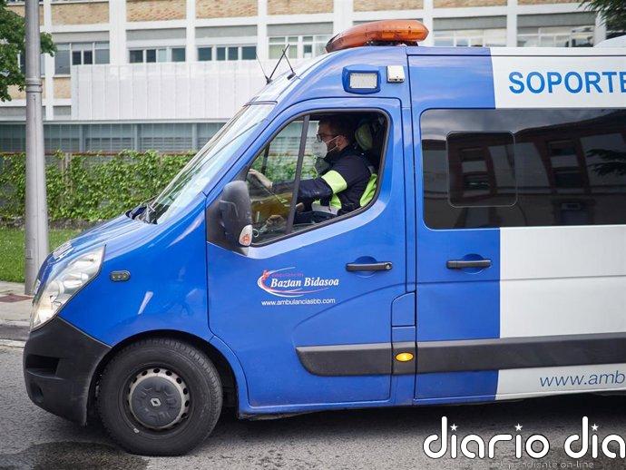 Herido leve al caerse de la moto en Pamplona