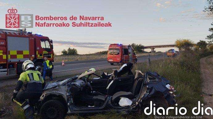 Herido tras sufrir una salida de vía en Castejón