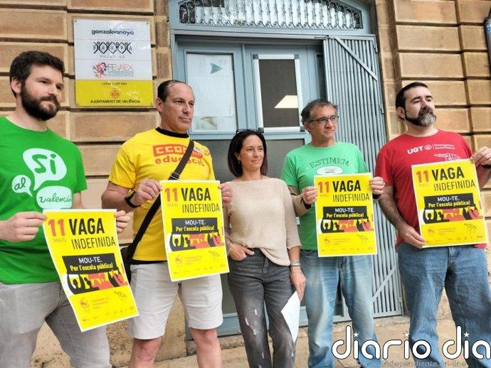 Huelga indefinida en la educación pública valenciana: piquetes y manifestaciones marcarán la primera jornada