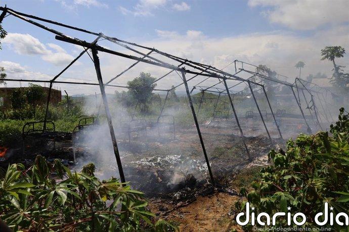 Incendiadas dos carpas hospitalarias en Rwampara, en RDC, donde recibían tratamiento pacientes de ébola
