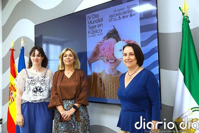 Jerez (Cádiz) celebrará en junio la cuarta edición del Día Mundial de 'Tejer en público' en la Alameda del Banco