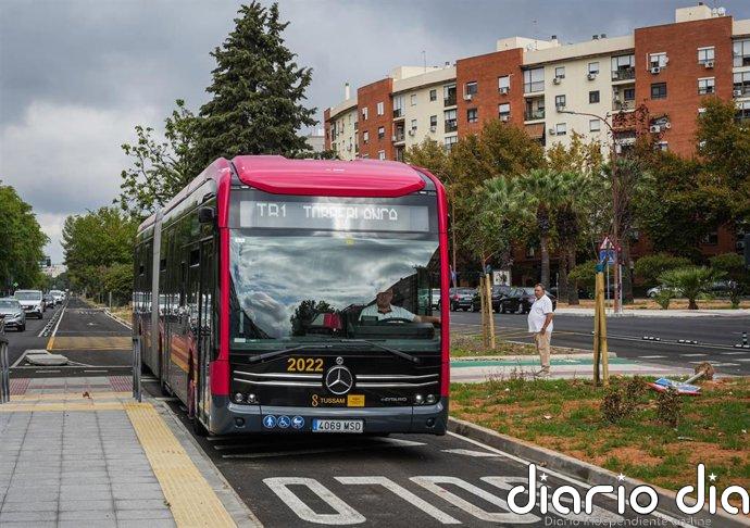 La ampliación del tranvibús al Prado registra casi 10.000 viajeros en día laborable en Sevilla en su primera semana