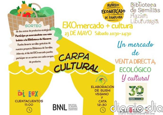 La Biblioteca de Navarra acoge este sábado un Ekomercado con actividades culturales