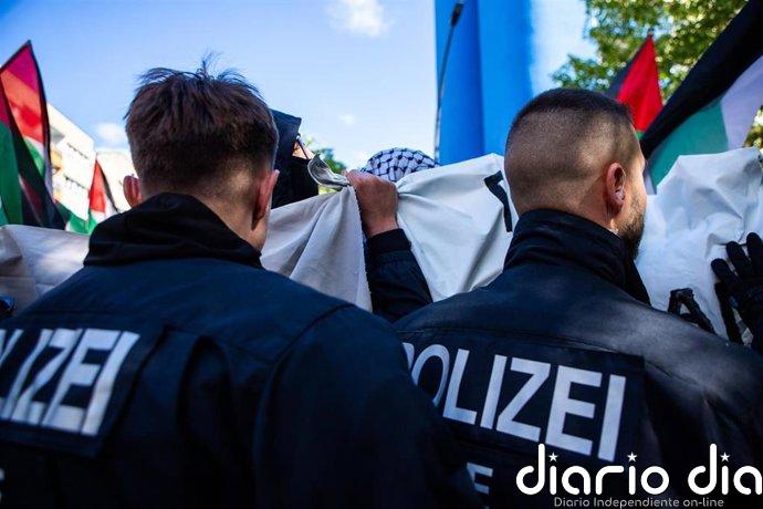 La Policía de Berlín detiene a 15 personas en una manifestación propalestina que conmemoraba el Día de la Nakba