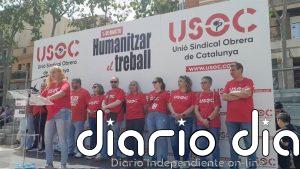 La USOC congrega a 200 manifestantes por el 1 de Mayo en Barcelona, según la Guàrdia Urbana