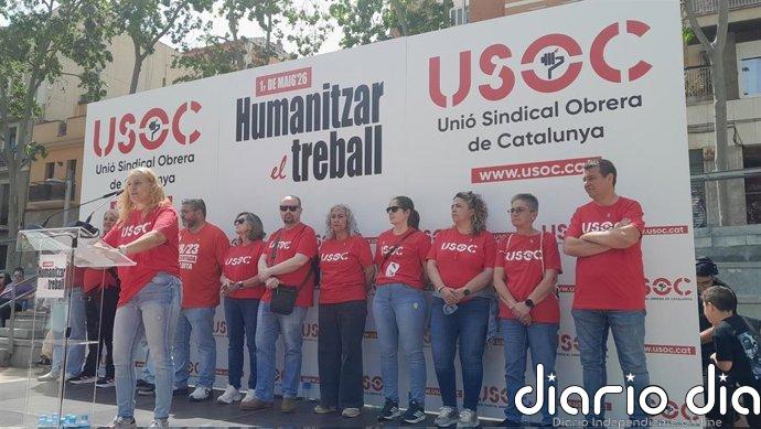 La USOC congrega a 200 manifestantes por el 1 de Mayo en Barcelona, según la Guàrdia Urbana