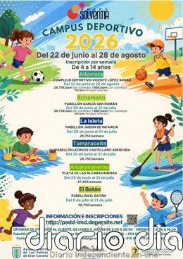 Las Palmas de Gran Canaria abre el plazo de inscripción para los campus de verano de 2026