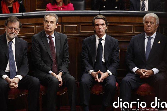 Los expresidentes González, Aznar, Zapatero y Rajoy, invitados a la visita del Papa al Congreso