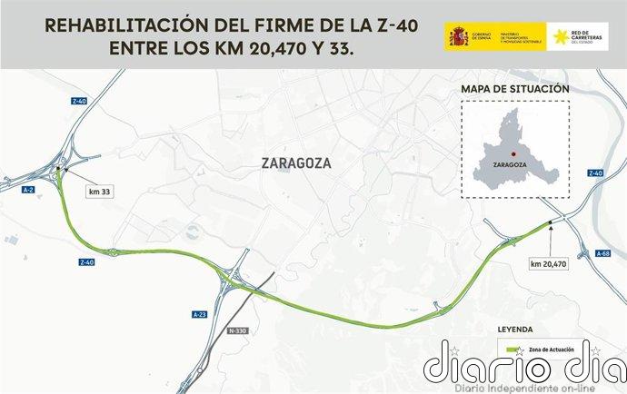 Los trabajos de mejora del firme complican el tráfico desde este lunes y durante tres semanas en la Z-40