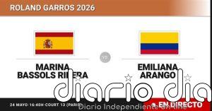 Marina Bassols Ribera - Emiliana Arango, en directo hoy: sigue el partido de Roland Garros WTA