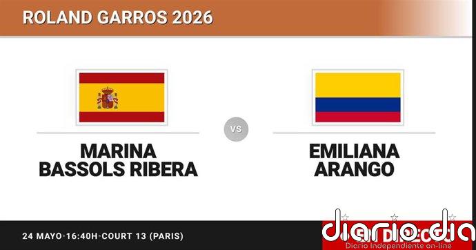 Marina Bassols Ribera - Emiliana Arango, en directo hoy: sigue el partido de Roland Garros WTA