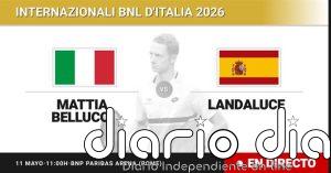 Mattia Bellucci - Martin Landaluce, en directo hoy: sigue el partido de Internazionali BNL d'Italia