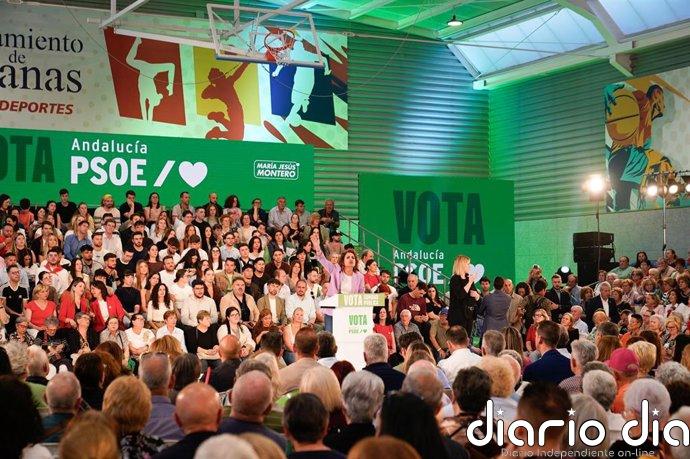 Montero pide un "apretón final" para concentrar los votos en el PSOE-A como "única alternativa" a las derechas