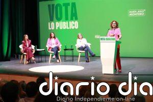 Montero promete poner tope a los pisos turísticos y "negociar" el traspaso de competencias ferroviarias a Andalucía