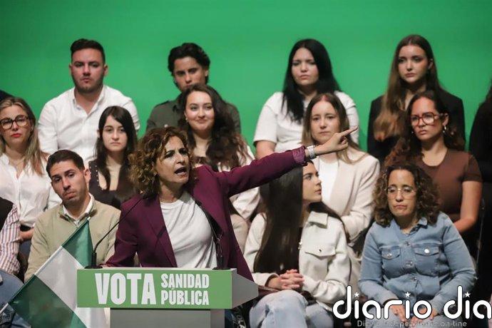 Montero reivindica el sello del PSOE-A en la "modernización" de Andalucía para movilizar voto a una semana del 17M
