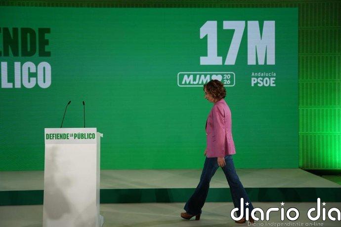 Montero "toma nota" de unos resultados que "no son buenos" y que vuelven a "colocar" al PSOE-A en la oposición