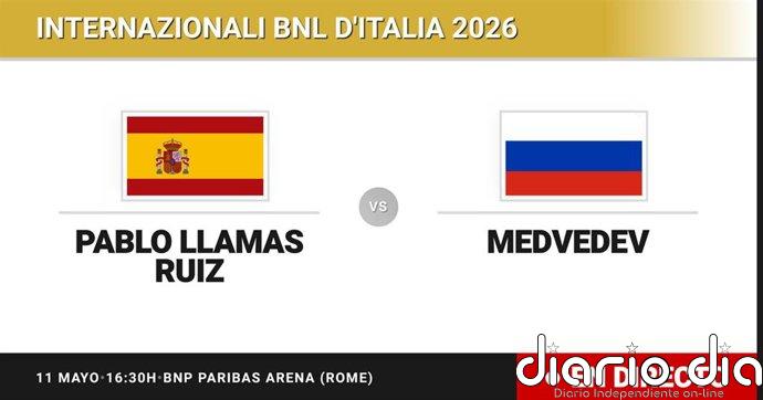 Pablo Llamas Ruiz - Daniil Medvedev, en directo hoy: sigue el partido de Internazionali BNL d'Italia