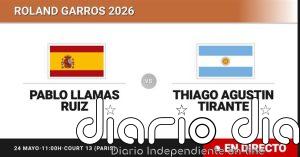 Pablo Llamas Ruiz - Thiago Agustin Tirante, en directo hoy: sigue el partido de Roland Garros ATP
