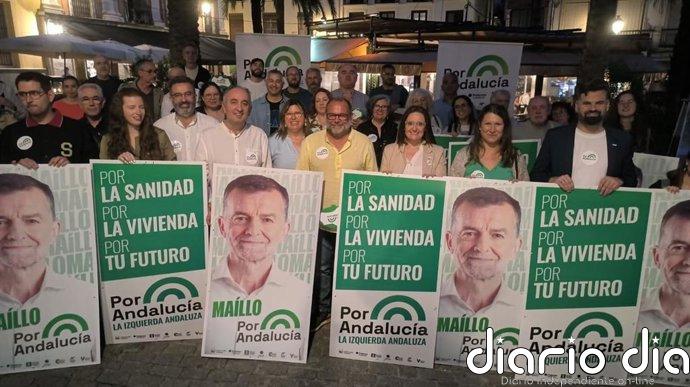 Por Andalucía arranca campaña con la pegada de carteles y un llamamiento a movilizar el voto trabajador