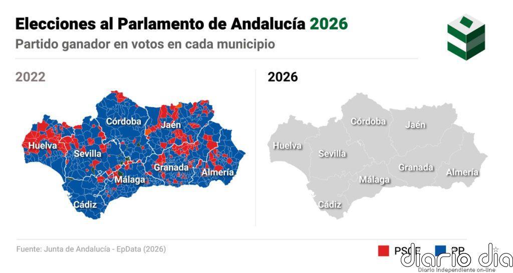 Quién ha ganado en tu municipio: mapa de resultados de las elecciones andaluzas del 17M