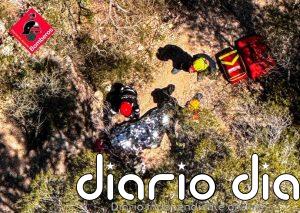Rescatan con helicóptero a mujer por herida en el tobillo tras caerse en Hondón de las Nieves