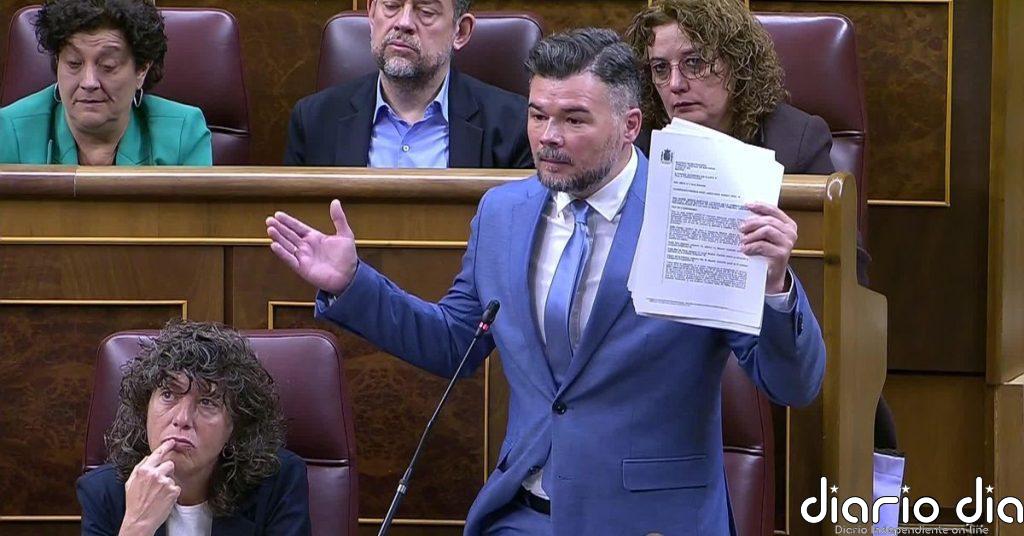 Rufián reconoce estar “jodido” por el auto contra Zapatero y exige una respuesta a Pedro Sánchez