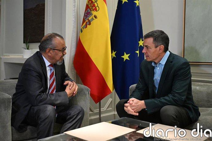 Sánchez analiza con el director de la OMS la llegada del MV Hondius a Tenerife