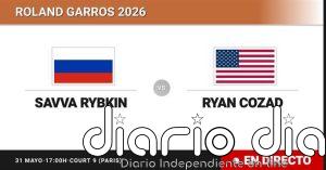 Savva Rybkin - Ryan Cozad, en directo hoy: sigue el partido de Roland Garros Juniors, Boys
