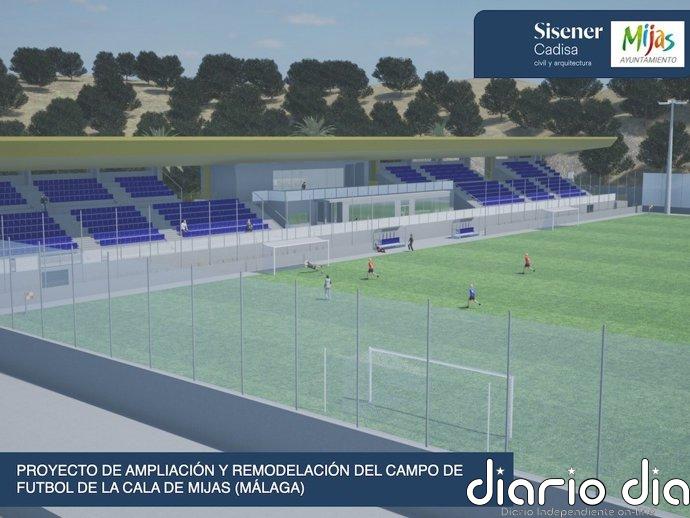 Siete empresas optan a la remodelación del campo de fútbol de La Cala de Mijas