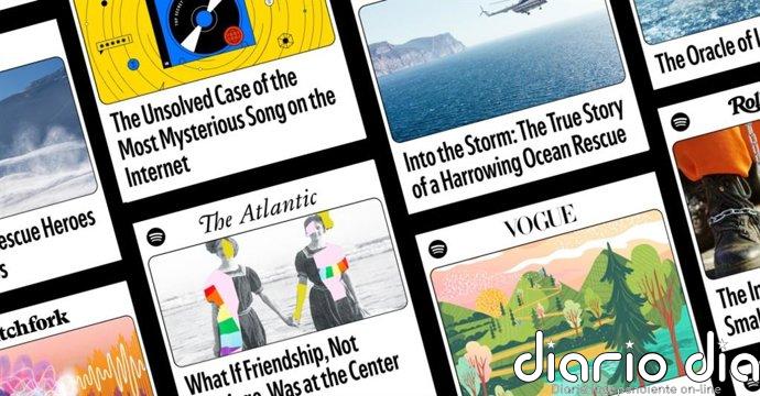 Spotify incorpora artículos de revistas de formato largo narrados a su oferta de audiolibros
