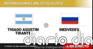 Thiago Agustin Tirante - Daniil Medvedev, en directo hoy: sigue el partido de Internazionali BNL d'Italia