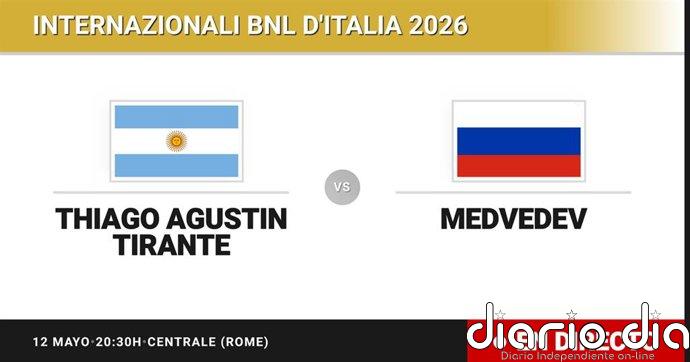 Thiago Agustin Tirante - Daniil Medvedev, en directo hoy: sigue el partido de Internazionali BNL d'Italia