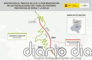 Transportes renueva las instalaciones del túnel de Piqueras en la N-111, entre Soria y La Rioja
