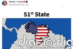 Trump publica un mapa con Venezuela pintada con la bandera de EEUU y como 51º estado