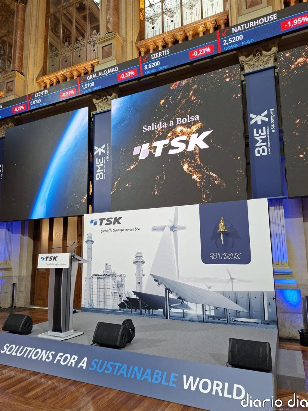 TSK debuta en Bolsa con un alza del 4,4%, hasta los 5,28 euros por acción